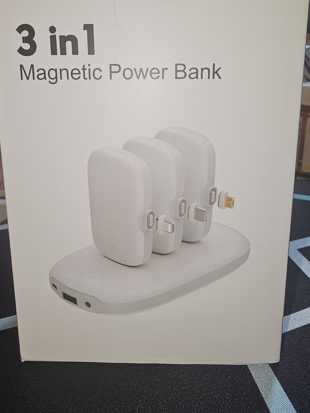 3-in-1 Magnetic Power Bank Charger - White